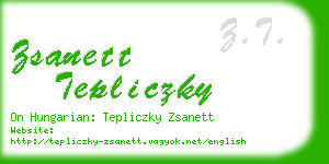 zsanett tepliczky business card